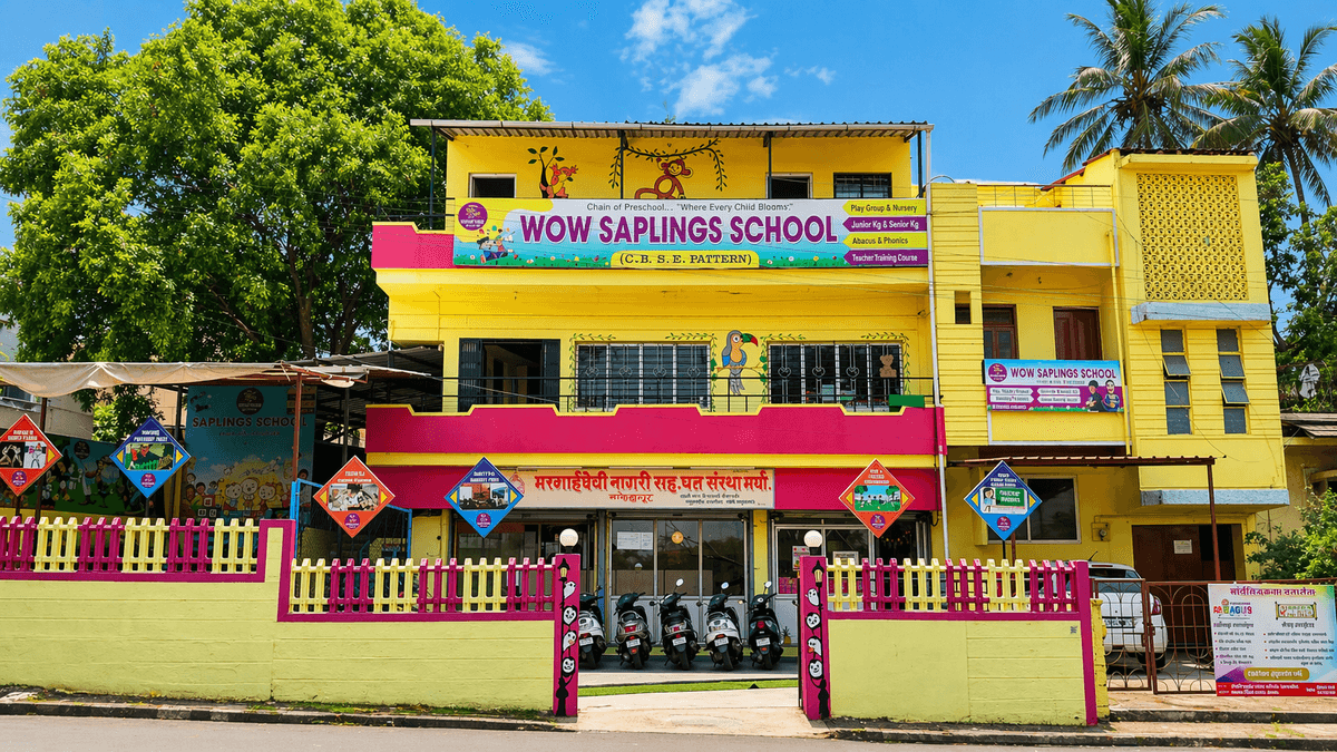 WOW Saplings Preschool vibrant classroom infrastructure and play facilities in Kolhapur