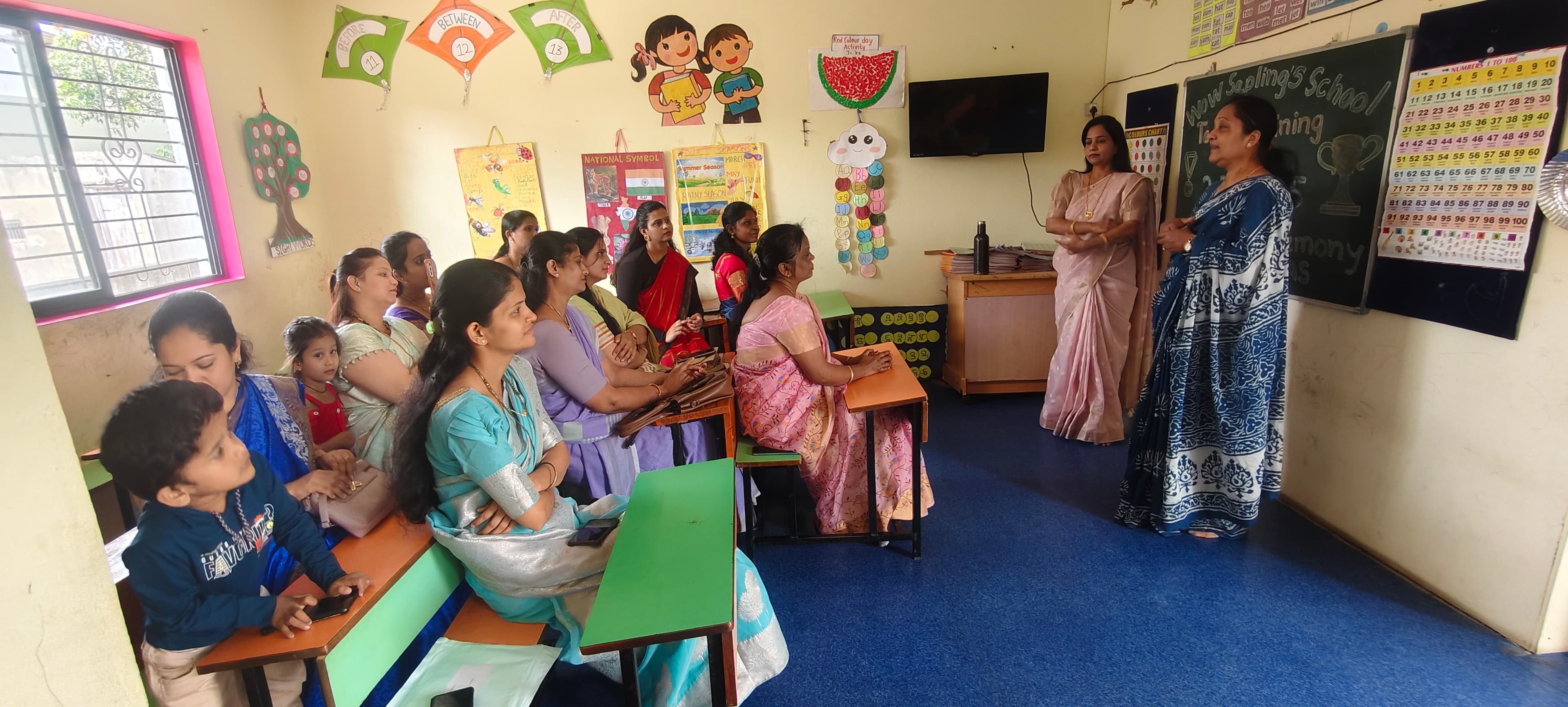 Aspiring teachers participating in a training session in WOW Saplings Preschool classroom, Kolhapur